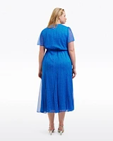 Daphne Wrap Dress Royal Blue Polka Dot