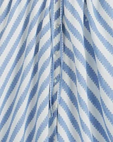Haven Short Sleeve Midi Shirtdress Wave Stripe