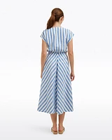 Haven Short Sleeve Midi Shirtdress Wave Stripe