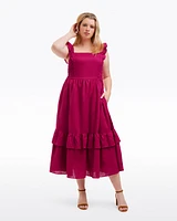 Carrie Midi Dress Raspberry Pink