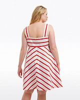 Zoe Love Circle Dress Red Wentworth Stripe