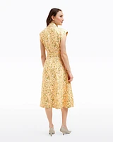 Addison Short Sleeve Midi Shirtdress Floral Rattan