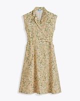 Addison Short Sleeve Midi Shirtdress Floral Rattan