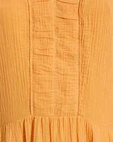 Chloe V-Neck Midi Dress Crinkle Cotton