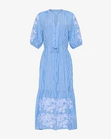 Martina Midi Dress with Floral Embroidery