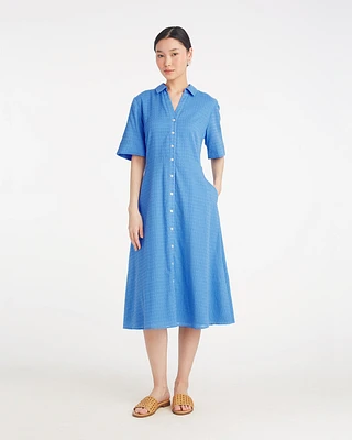 Annika Midi Shirtdress Textured Cotton
