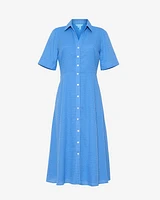 Annika Midi Shirtdress Textured Cotton