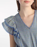 Gabby Mini Dress Blue Dots