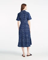 Riley Midi Shirtdress Bandana Blue