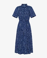 Riley Midi Shirtdress Bandana Blue