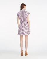 Phoebe Mini Shirtdress Dotted Stripes Jacquard