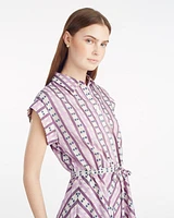 Phoebe Mini Shirtdress Dotted Stripes Jacquard