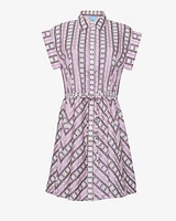 Phoebe Mini Shirtdress Dotted Stripes Jacquard