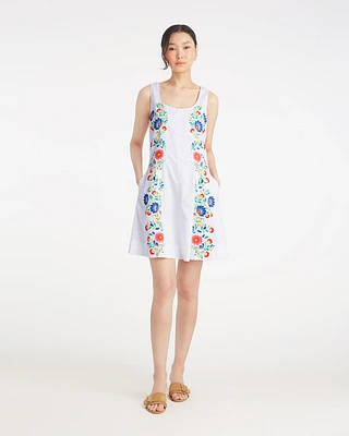 Primrose Mini Dress with Floral Embroidery