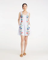 Primrose Mini Dress with Floral Embroidery