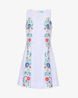Primrose Mini Dress with Floral Embroidery