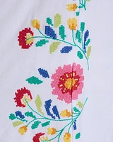 Primrose Mini Dress with Floral Embroidery
