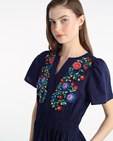 Wilson Mini Dress with Floral Embroidery