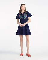 Wilson Mini Dress with Floral Embroidery