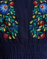 Wilson Mini Dress with Floral Embroidery