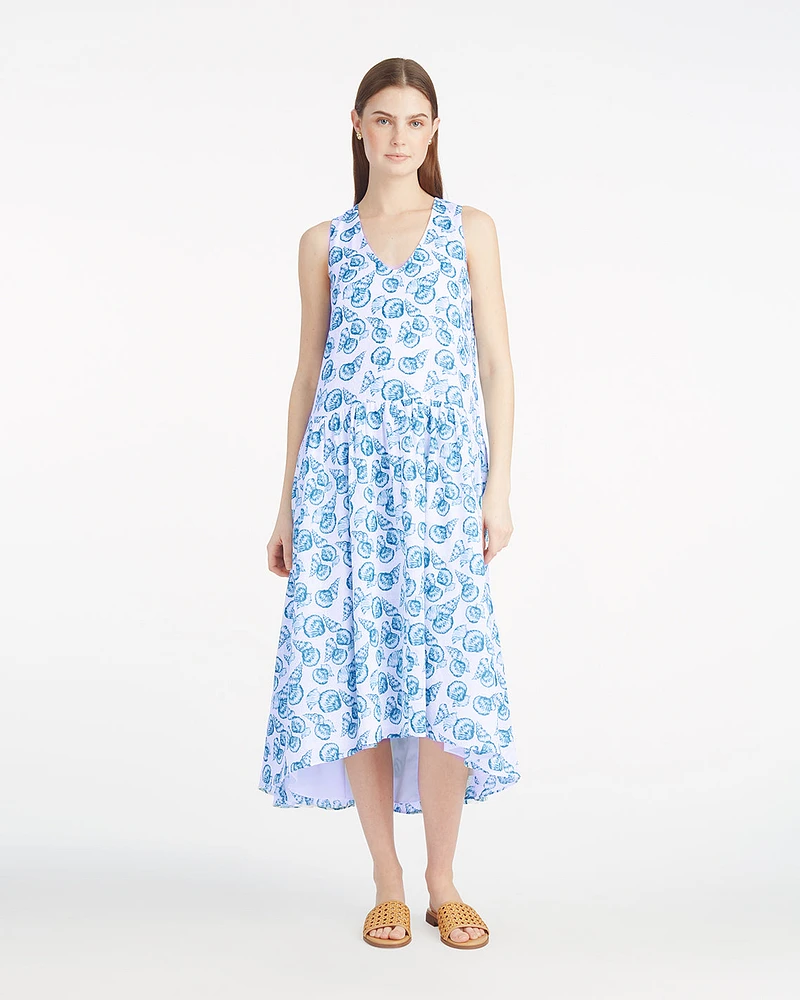 Skipper V-Neck Midi Dress Seashells