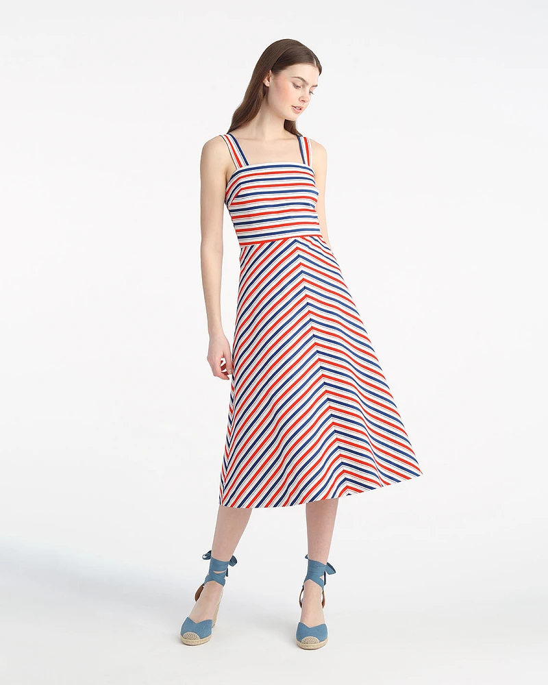 Angela Love Circle Midi Dress Americana Stripes