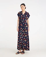 Devin V-Neck Midi Dress Cherry Blossom