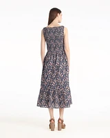 Wren Sleeveless Smocked Midi Dress Twilight Vines