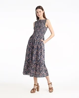 Wren Sleeveless Smocked Midi Dress Twilight Vines