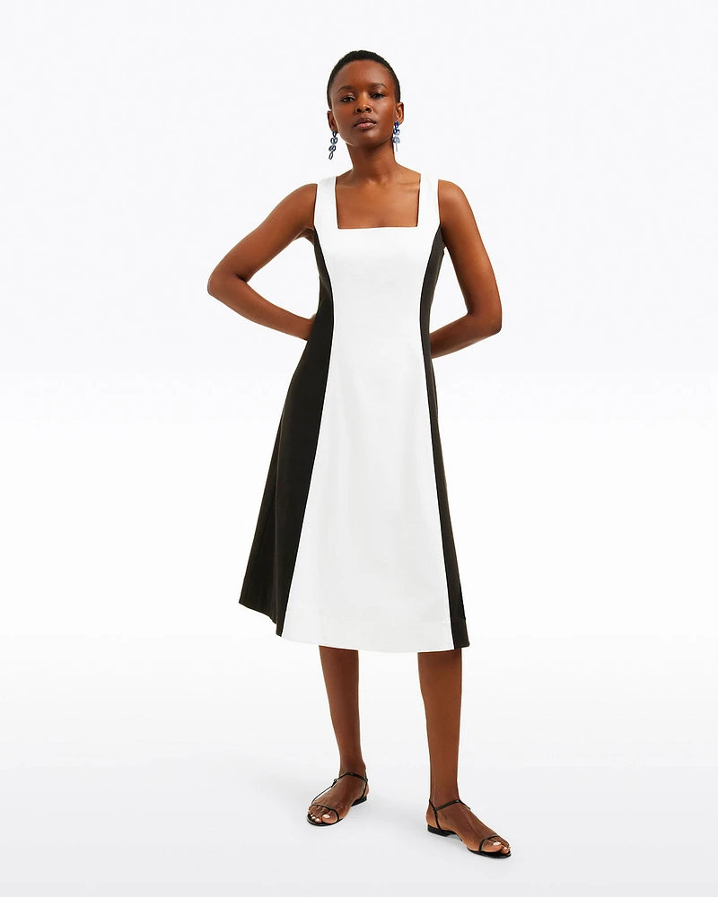 Genevieve Midi Dress Black and White