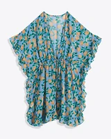 Lemon Blossom Ruffle Caftan Cover Up