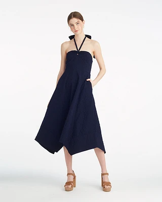 Violeta Halter Neck Dress Seersucker