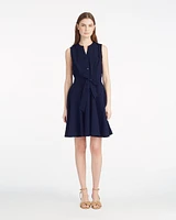 Avery Sleeveless Shirtdress Seersucker