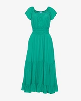 Berkeley Smocked Waist Midi Dress Green
