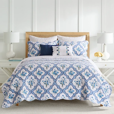 Teal Blooms Quilt Set