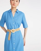 Raffia Belt With Metallic