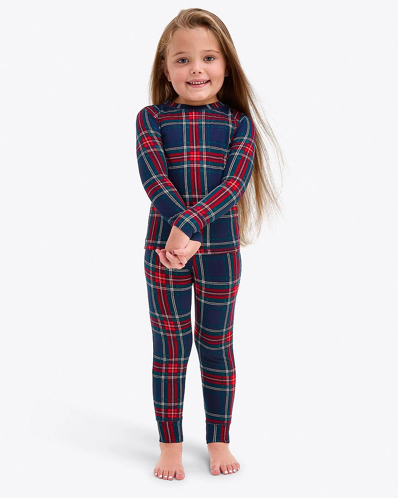 Kids Crewneck Pajama Set Georgia Plaid