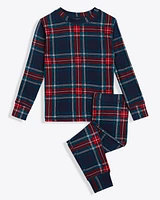 Kids Crewneck Pajama Set Georgia Plaid