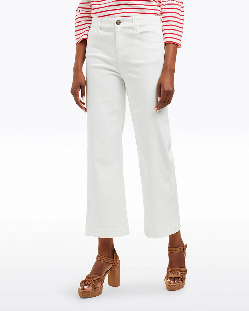 Wide Leg Jeans White Denim
