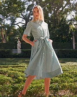 Jordan Green Stripe Midi Dress