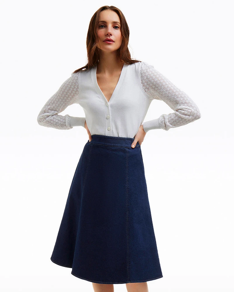 Midi Skirt Dark Wash Denim