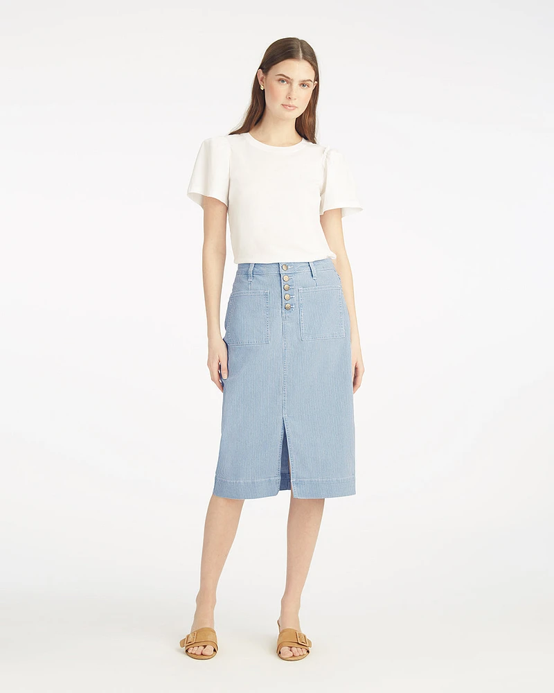 Patch Pocket Denim Skirt