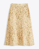 Midi Skirt Floral Rattan