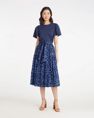 Midi Skirt Bandana Blue