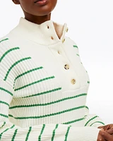 Striped Button Front Sweater