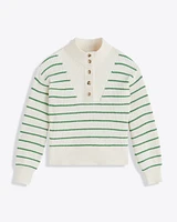 Striped Button Front Sweater