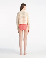 Crochet Sweater Cardigan Beige