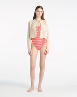 Crochet Sweater Cardigan Beige