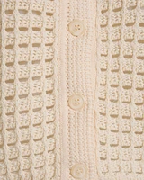Crochet Sweater Cardigan Beige