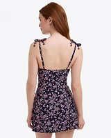 Cherry Blossom Side Shirred Swim Dress